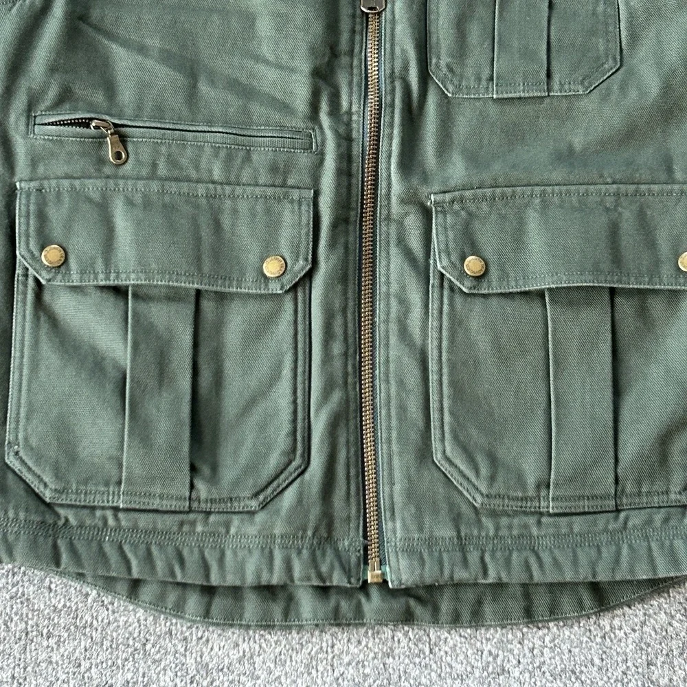 Duluth Trading Jacket Mens‎ Medium Green Iron Range Fire Hose Sherpa Lined Vest
